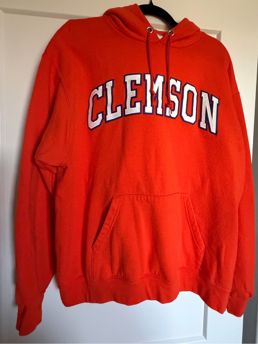 Champion Orange Clemson Logo Hooded Sweatshirt